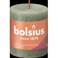 Een afbeelding van Bolsius Rustieke kaars olijfgroen 8cm