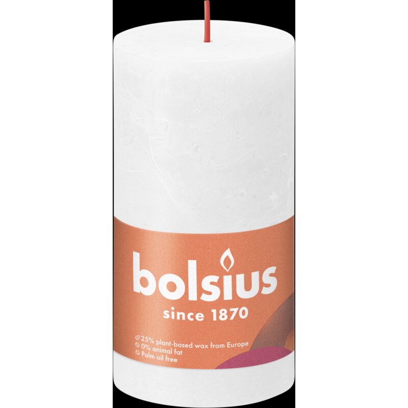 Een afbeelding van Bolsius Rustieke kaars wit 13cm