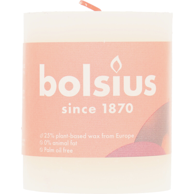 Een afbeelding van Bolsius Rustieke kaars wit 8cm