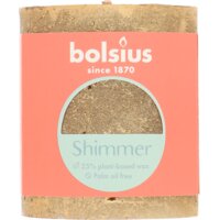 Een afbeelding van Bolsius Rustieke kaars shimmer goud 8cm