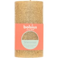 Een afbeelding van Bolsius Rustieke kaars shimmer goud 13cm