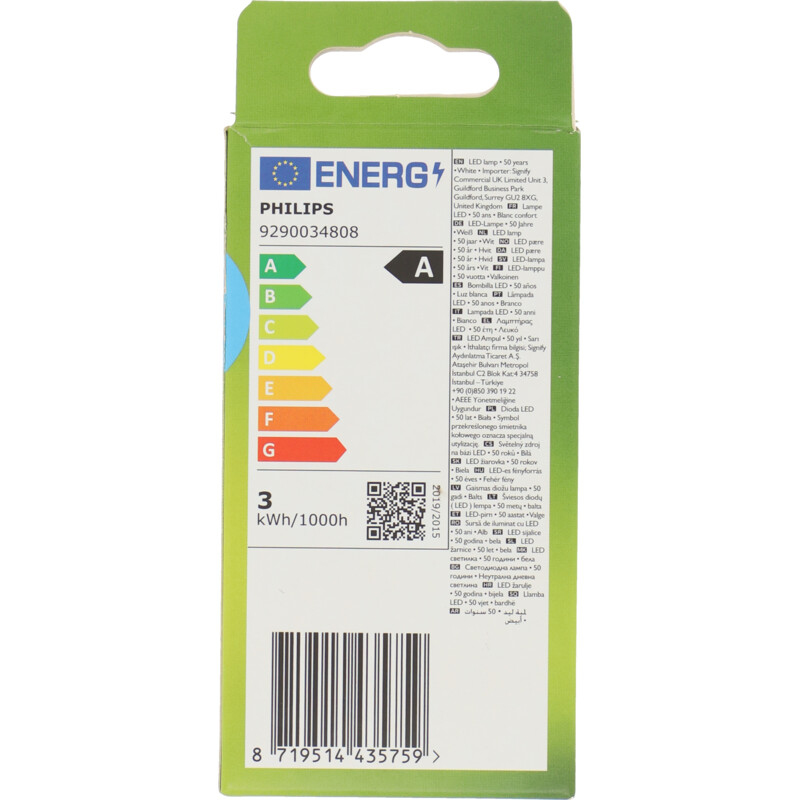 Een afbeelding van Philips Led fil kaars E14 40W white 3000k