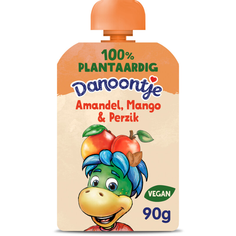 Een afbeelding van Danoontje Knijpyoghurt amandel, mango en perzik