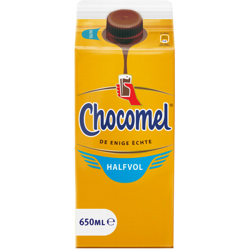 Een afbeelding van Chocomel De enige echte halfvol