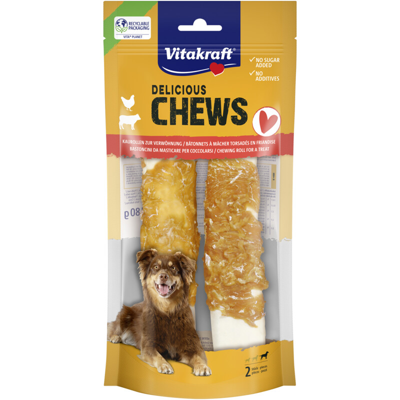 Een afbeelding van Vitakraft Delichews kauwrollen kip xl