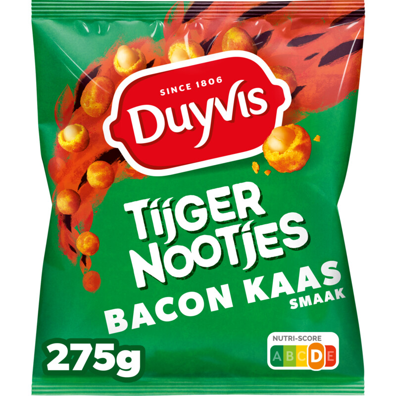 Een afbeelding van Duyvis Tijgernootjes bacon cheese