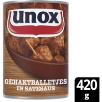 Een afbeelding van Unox Gehaktballetjes in satésaus