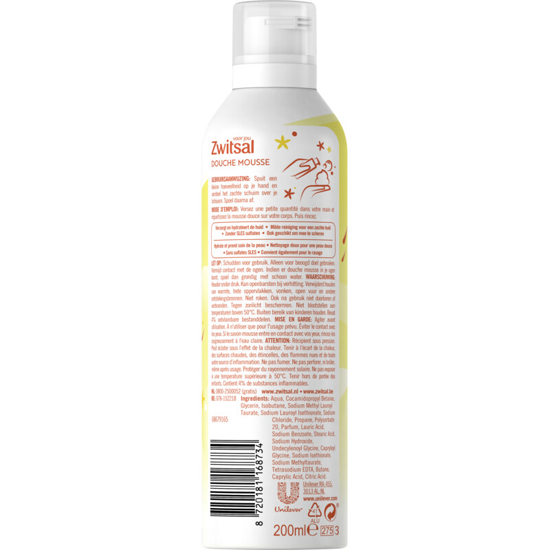 Een afbeelding van Zwitsal Original voor jou douche mousse