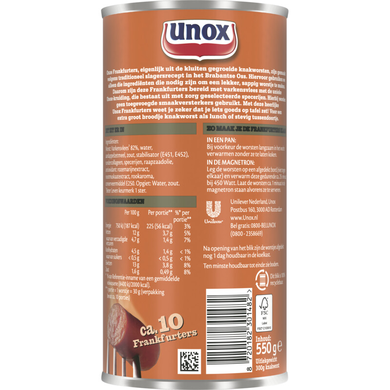 Een afbeelding van Unox Frankfurters