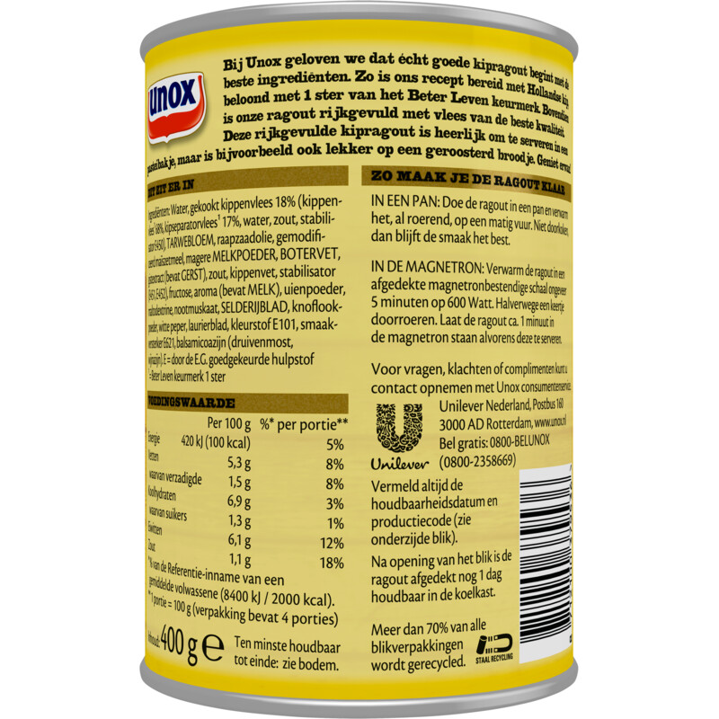 Een afbeelding van Unox Kipragout