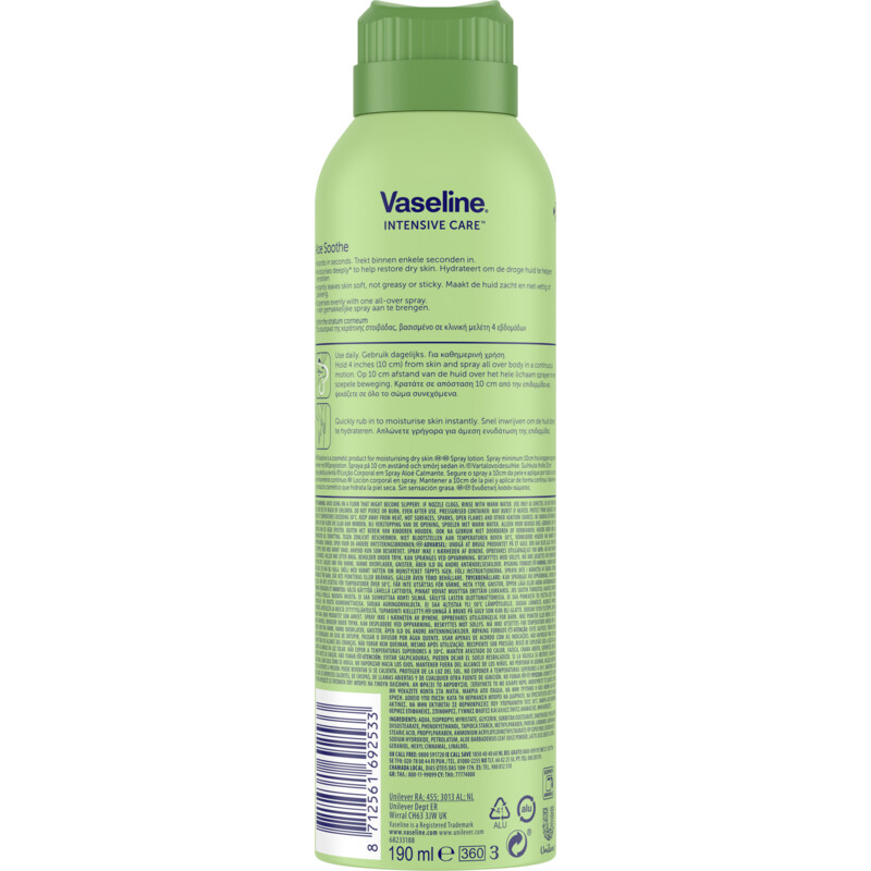 Een afbeelding van Vaseline Bodylotion spray aloe soothe