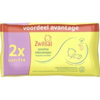 Een afbeelding van Zwitsal Sensitive billendoekjes 2-pack