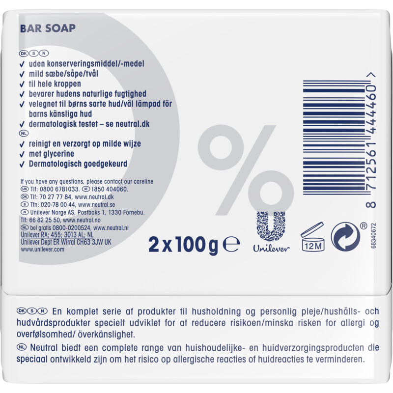Een afbeelding van Neutral Sensitive skin bar soap