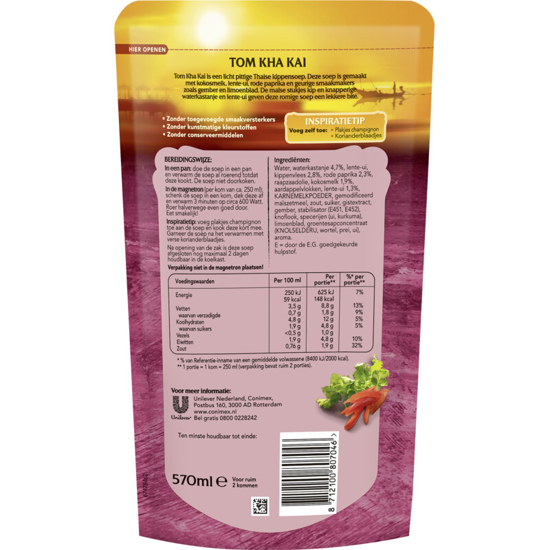 Een afbeelding van Conimex Tom kha kai soep