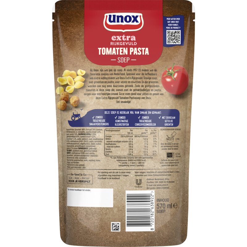 Een afbeelding van Unox Tomaten pasta soep