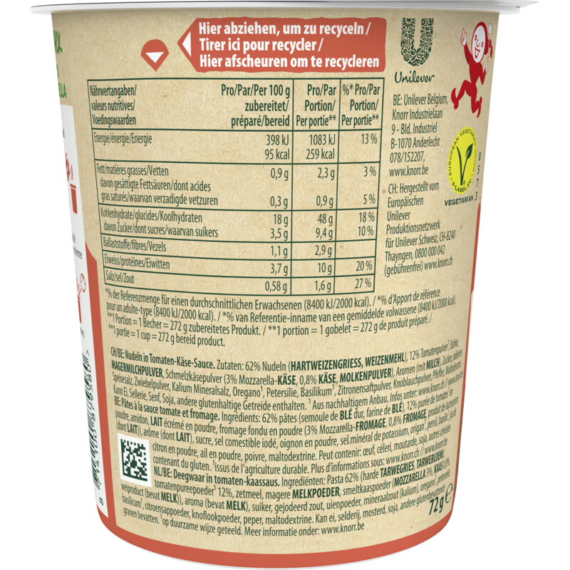 Een afbeelding van Knorr Instant snack tomato mozarella bel