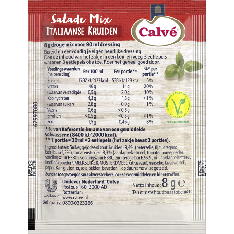 Een afbeelding van Calvé Salademix Italiaanse kruiden