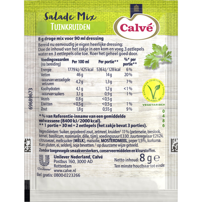 Een afbeelding van Calvé Salademix tuinkruiden