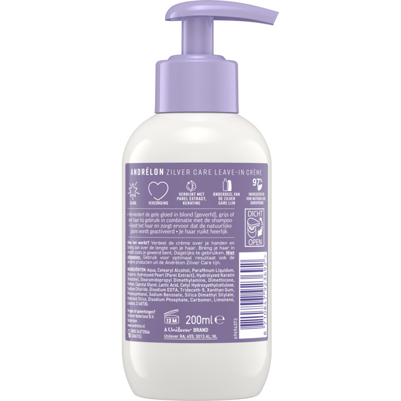 Een afbeelding van Andrélon Voedende creme zilver care