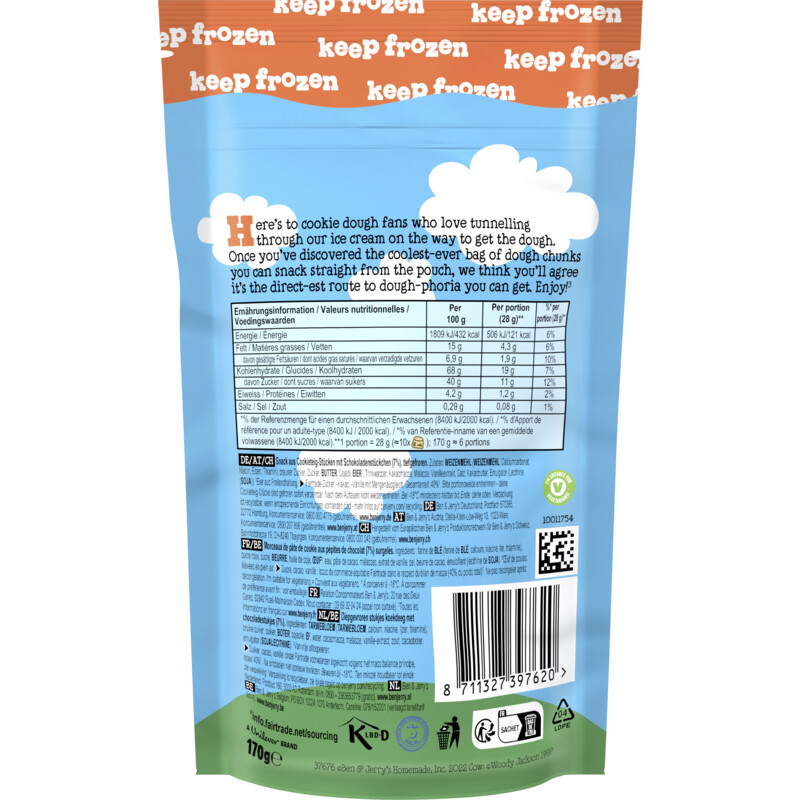 Een afbeelding van Ben & Jerry's Chocolate chip cookie dough chunks