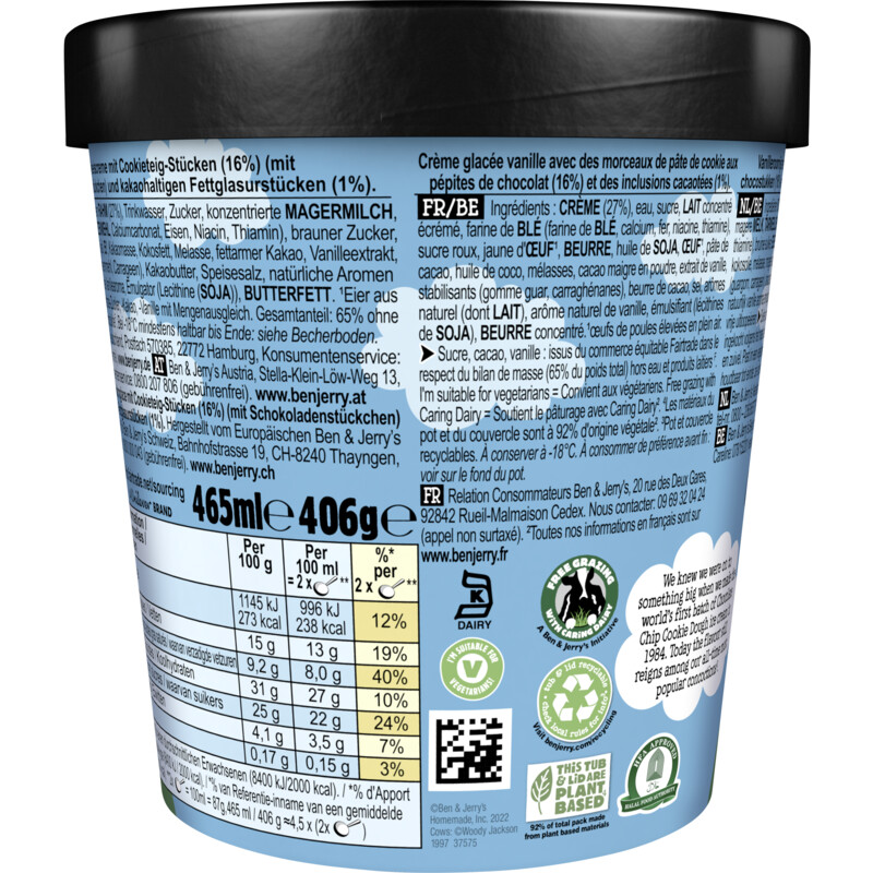 Een afbeelding van Ben & Jerry's Cookie dough
