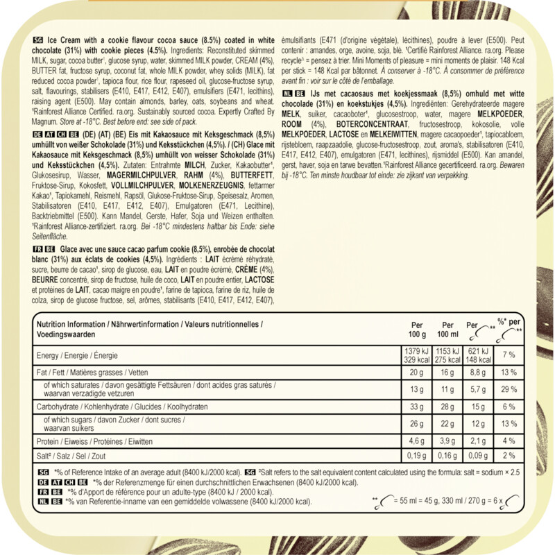 Een afbeelding van Magnum Mini white chocolate & cookies