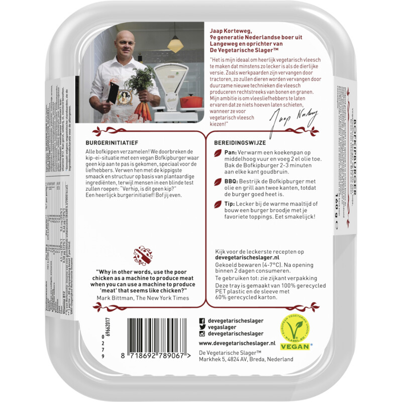 Een afbeelding van Vegetarische Slager Vegan bofkipburger