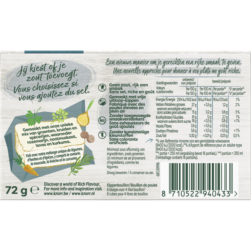 Een afbeelding van Knorr Kip poule bouillon zero salt