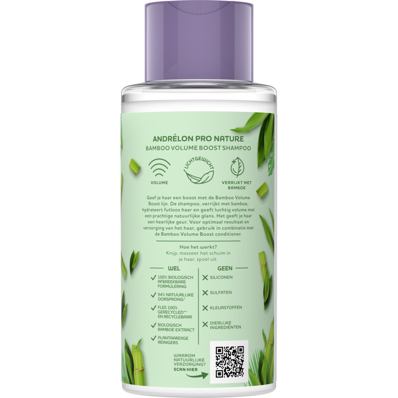 Een afbeelding van Andrélon Pro nature bamboo volume boost shampoo