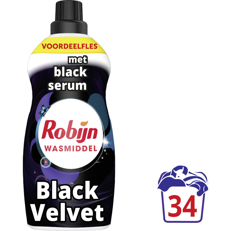 Een afbeelding van Robijn Black velvet wasmiddel voordeelfles
