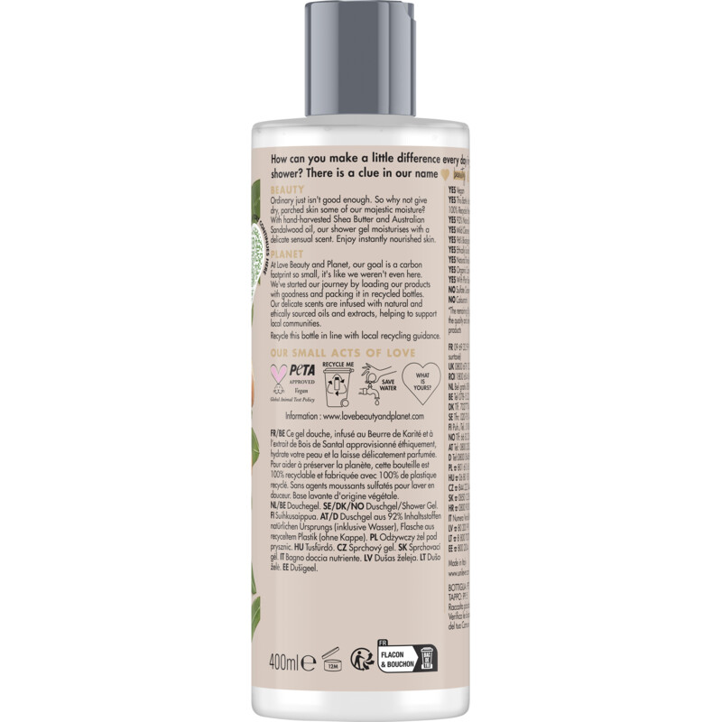 Een afbeelding van Love Beauty & Planet Majestic moisture showergel