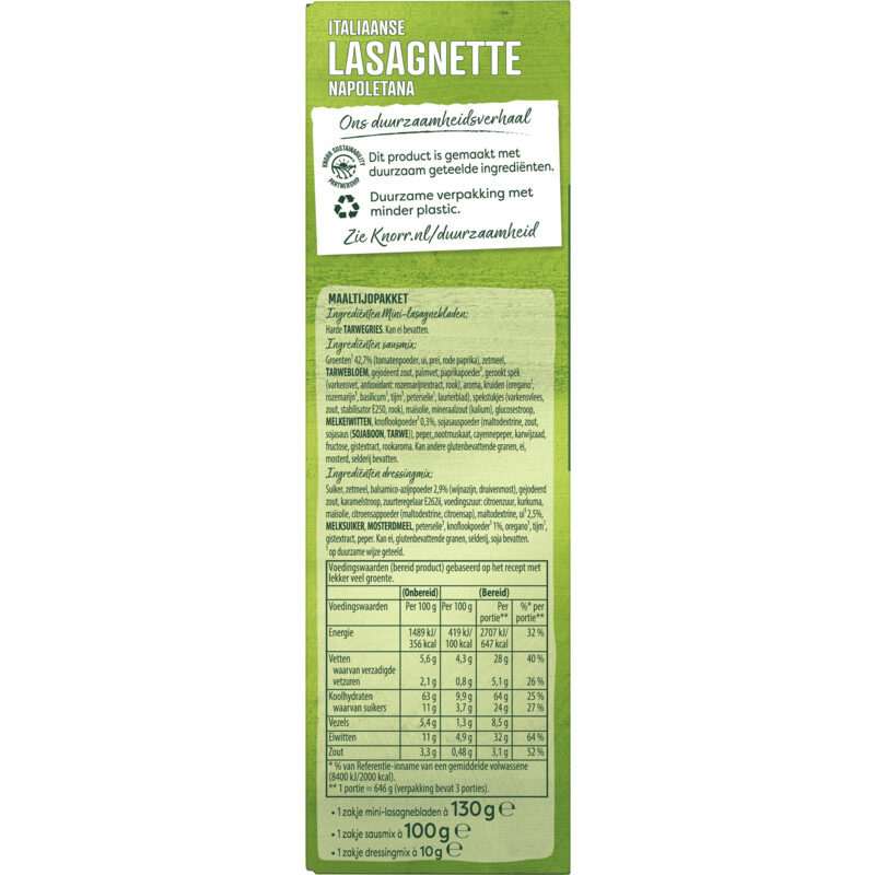 Een afbeelding van Knorr Wereldgerechten lasagnette napoletana