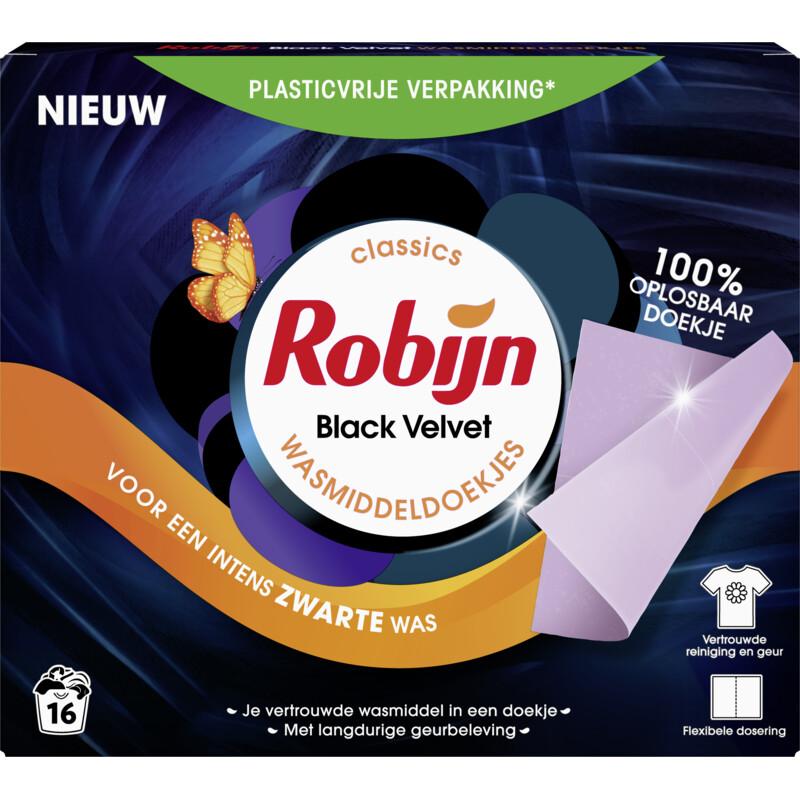 Een afbeelding van Robijn Wasmiddeldoekjes black