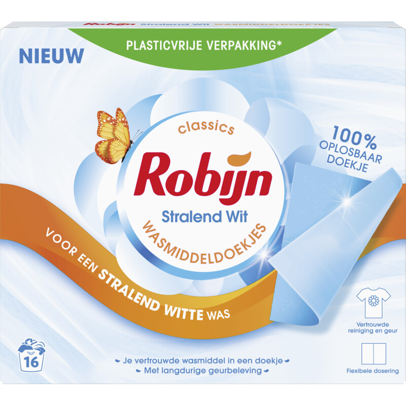 Een afbeelding van Robijn Wasmiddeldoekjes stralend wit