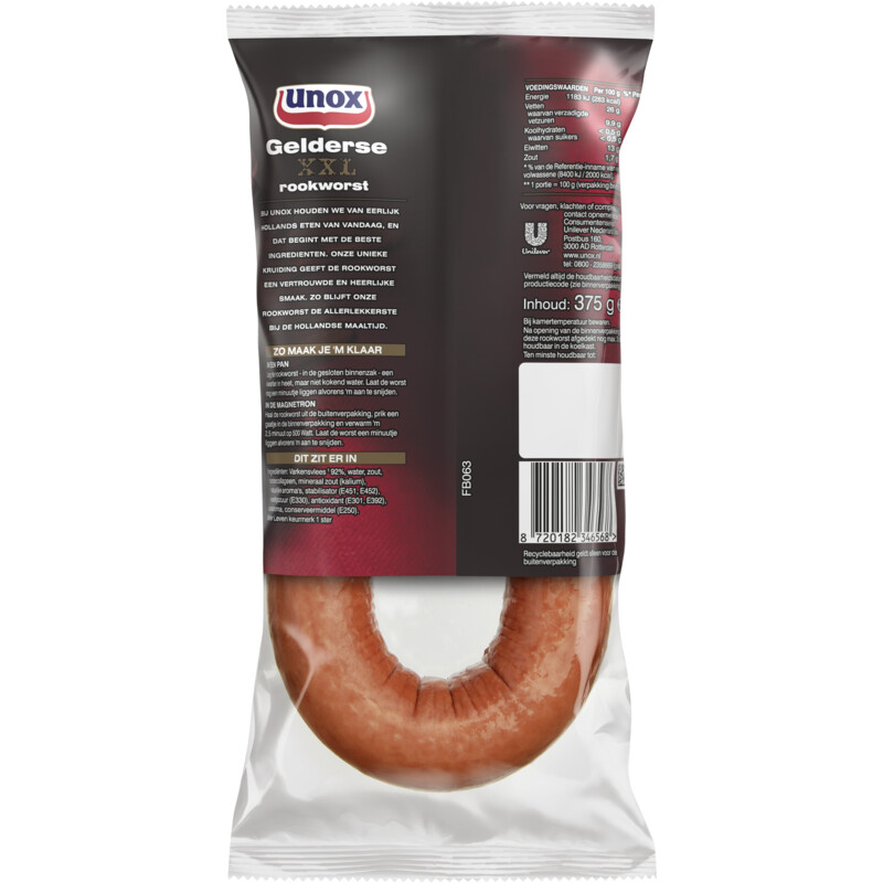 Een afbeelding van Unox Rookworst Gelders varken