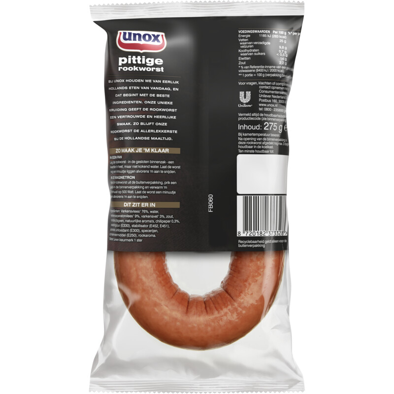 Een afbeelding van Unox Rookworst pittig