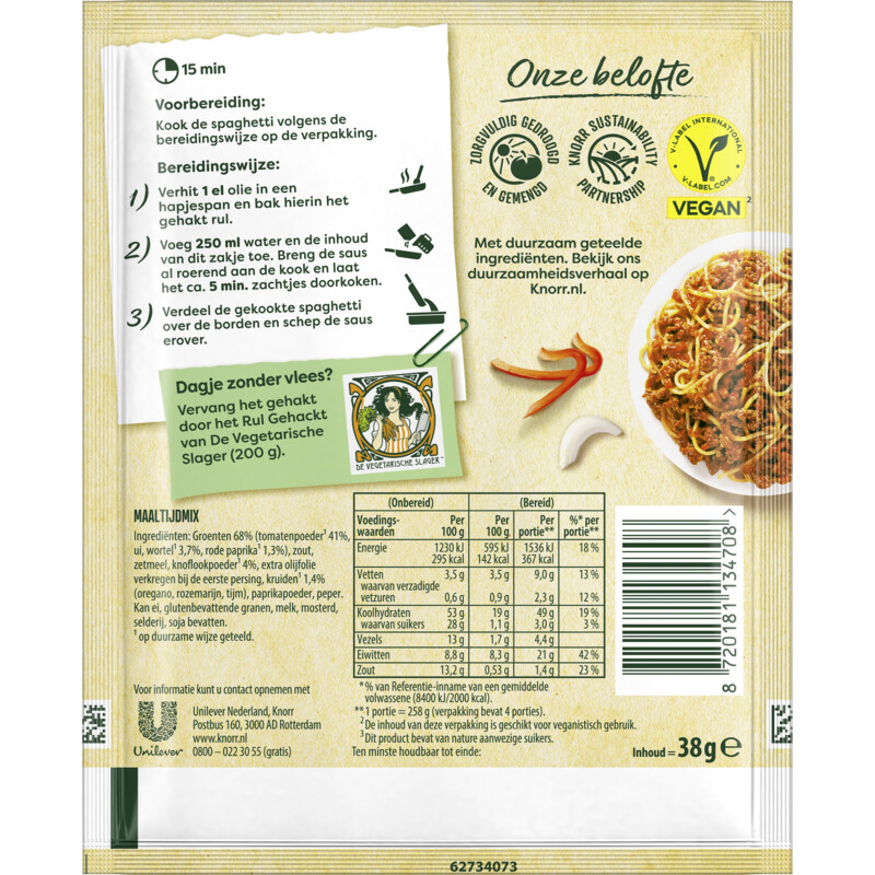 Een afbeelding van Knorr Natuurlijk lekker spaghetti bolognese
