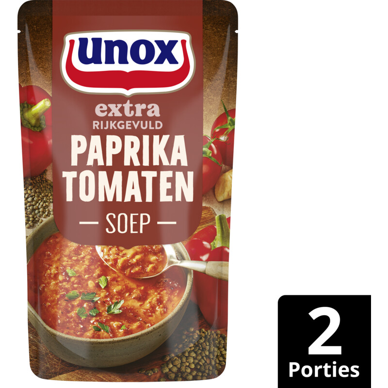 Een afbeelding van Unox Paprika tomatensoep extra rijkgevuld