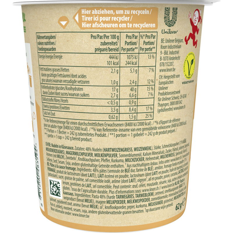Een afbeelding van Knorr Pasta snack mac & cheese bel