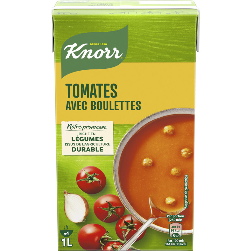 Een afbeelding van Knorr Tetra tomatensoep met balletjes BEL