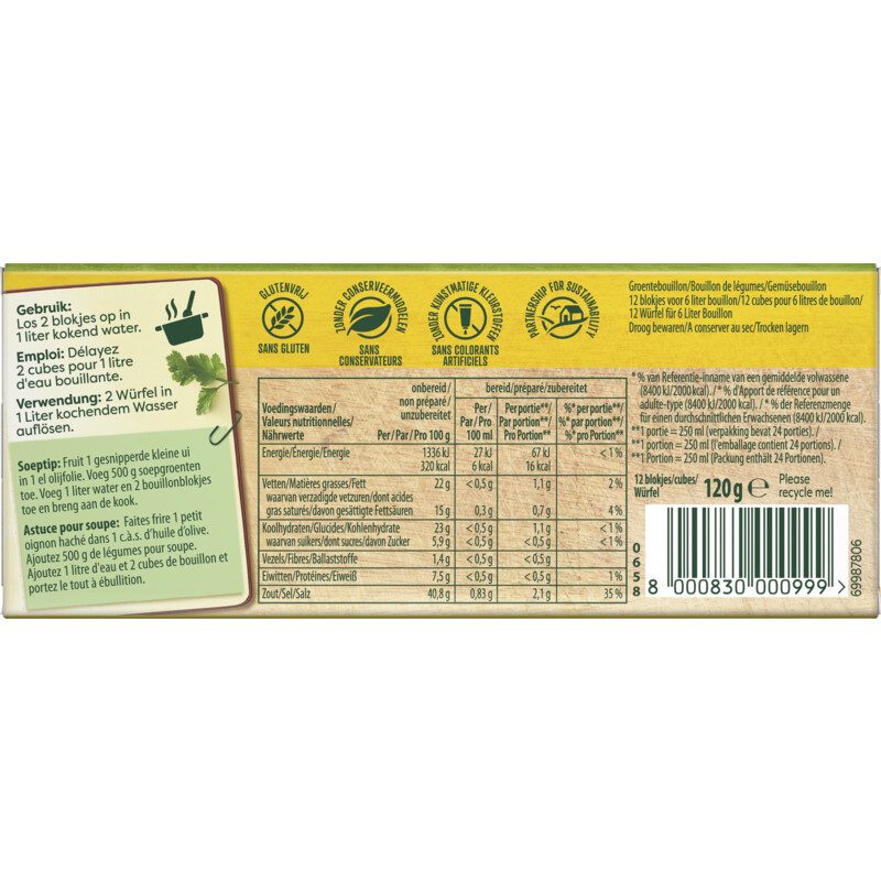 Een afbeelding van Knorr Original bouillon groenten bel