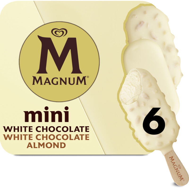 Een afbeelding van Magnum Mini white chocolate & white almond