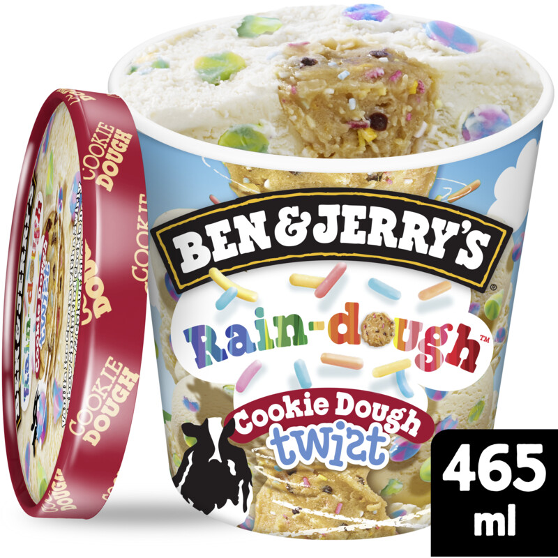 Een afbeelding van Ben & Jerry's Rain-dough cookie dough twist