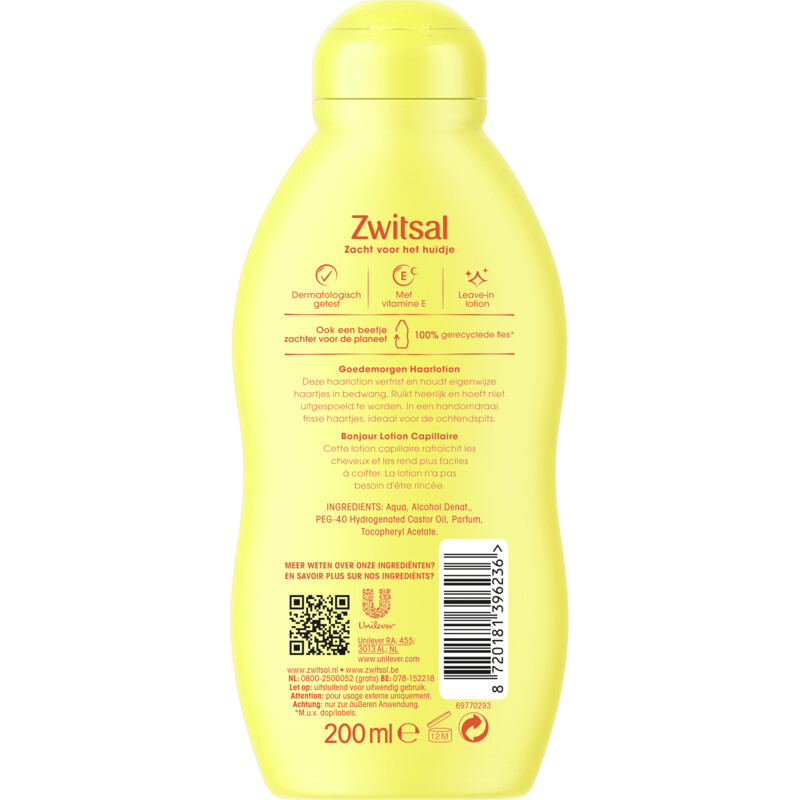 Een afbeelding van Zwitsal Baby goedemorgen haarlotion