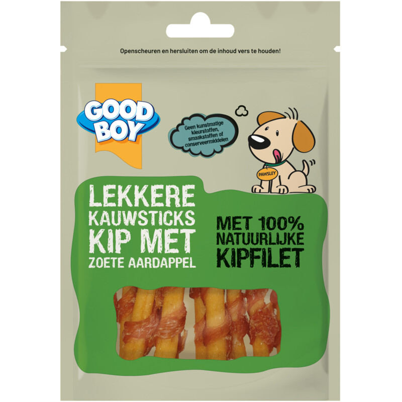 Een afbeelding van Good boy Lekkere kauwsticks kip + zoete aardappel