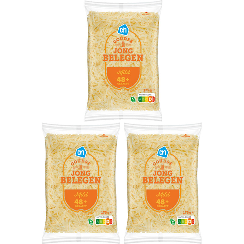Een afbeelding van AH Goudse jong belegen 48+ geraspt 3-pack