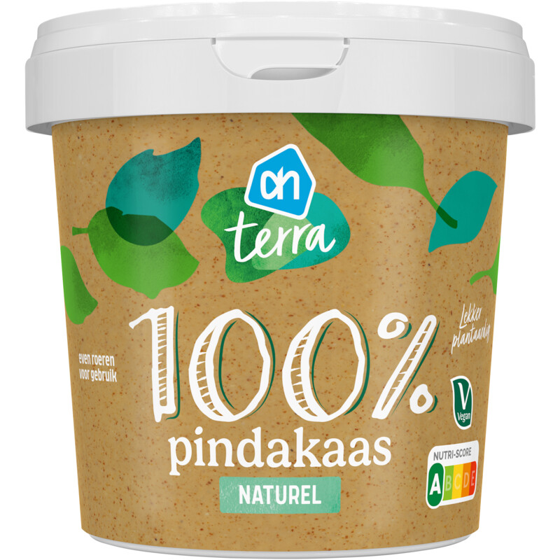 Een afbeelding van AH Terra Plantaardig 100% pindakaas naturel