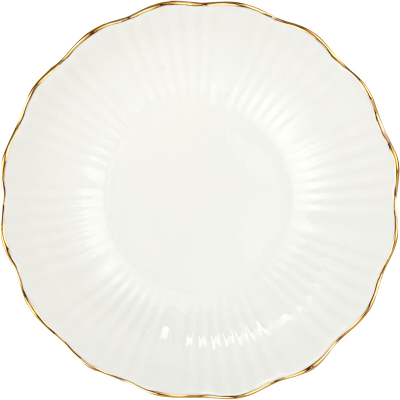 Een afbeelding van AH Kom wit met gouden rand 17cm