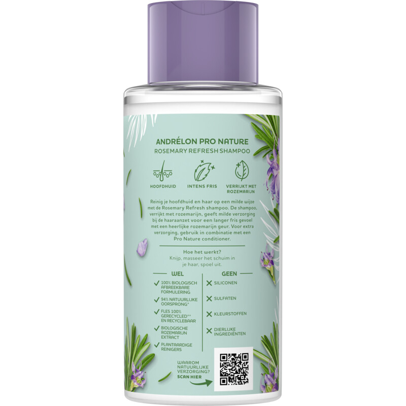 Een afbeelding van Andrélon Pro nature rosemary refresh shampoo