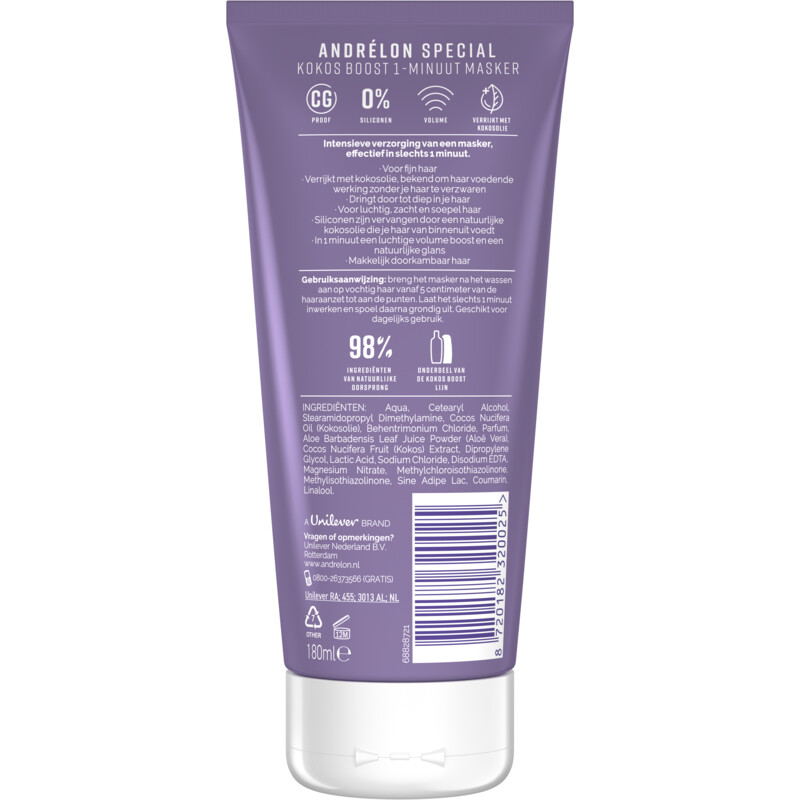 Een afbeelding van Andrélon Wow masker kokos boost